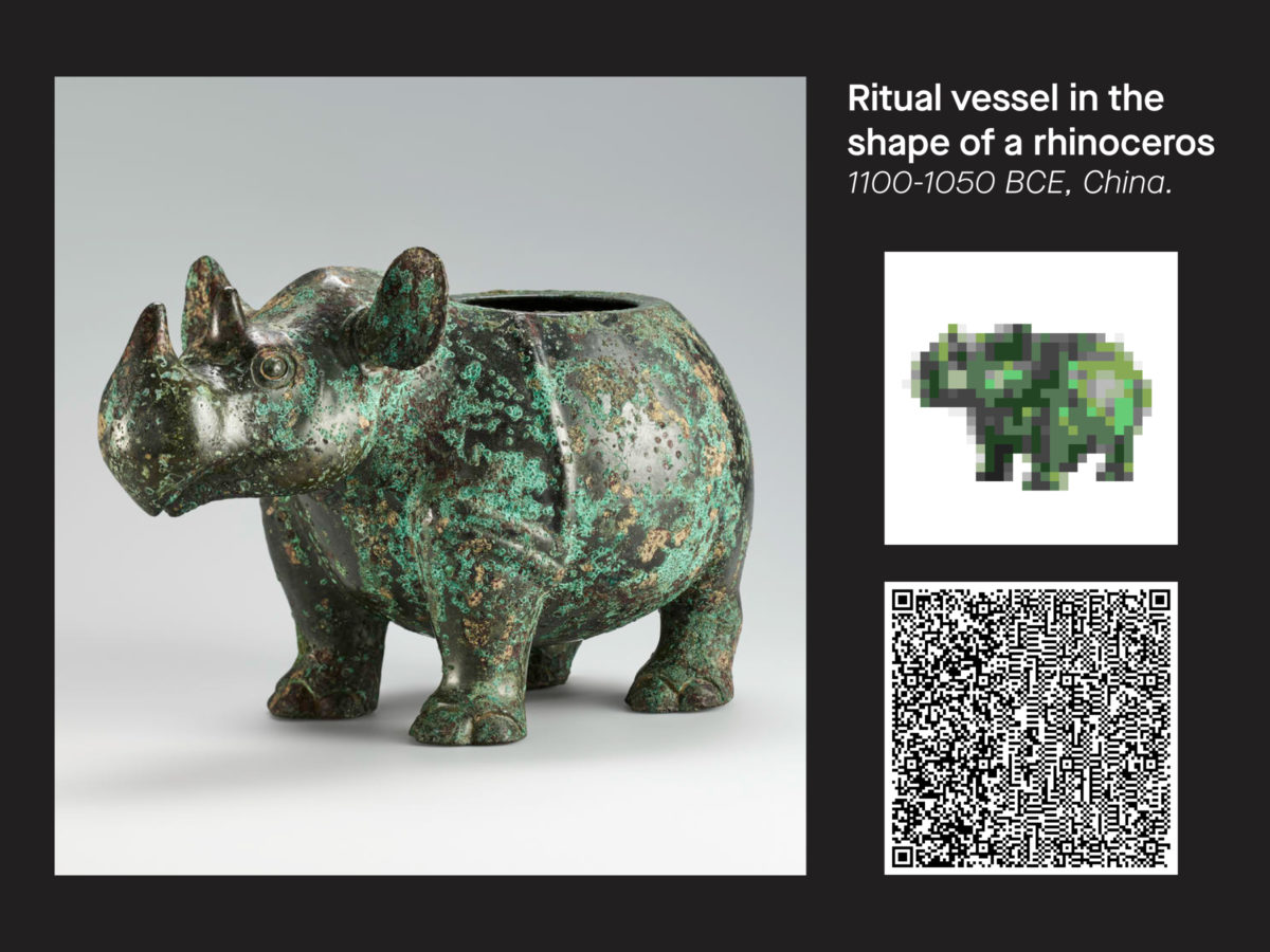 Animal Crossing ritual vessel in the shape of a rhinoceros